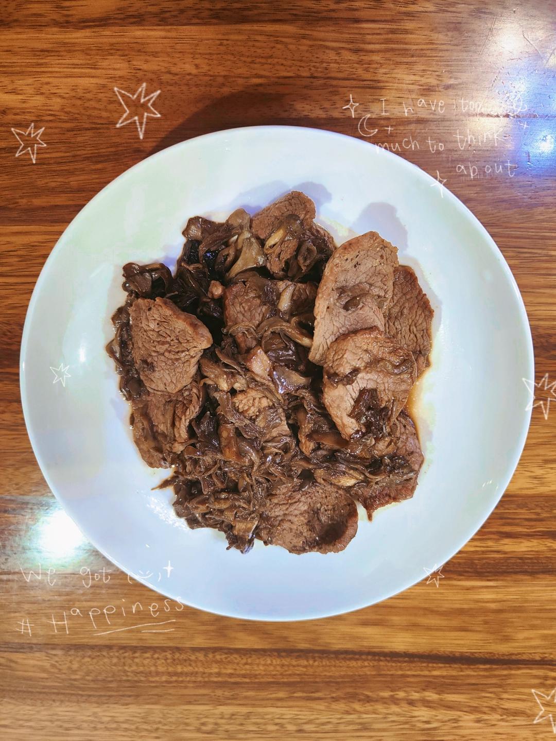 牛肉片煎舞茸