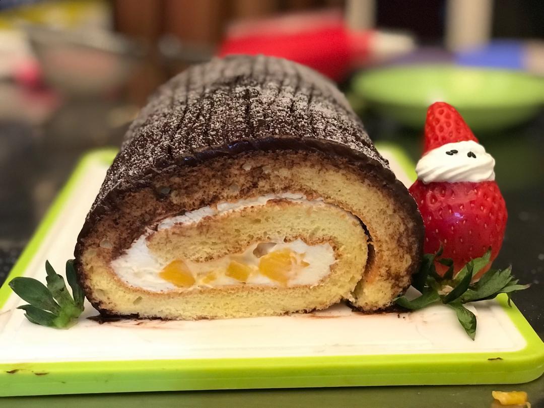 超好吃的圣诞节树干蛋糕叫树桩蛋糕也可哈