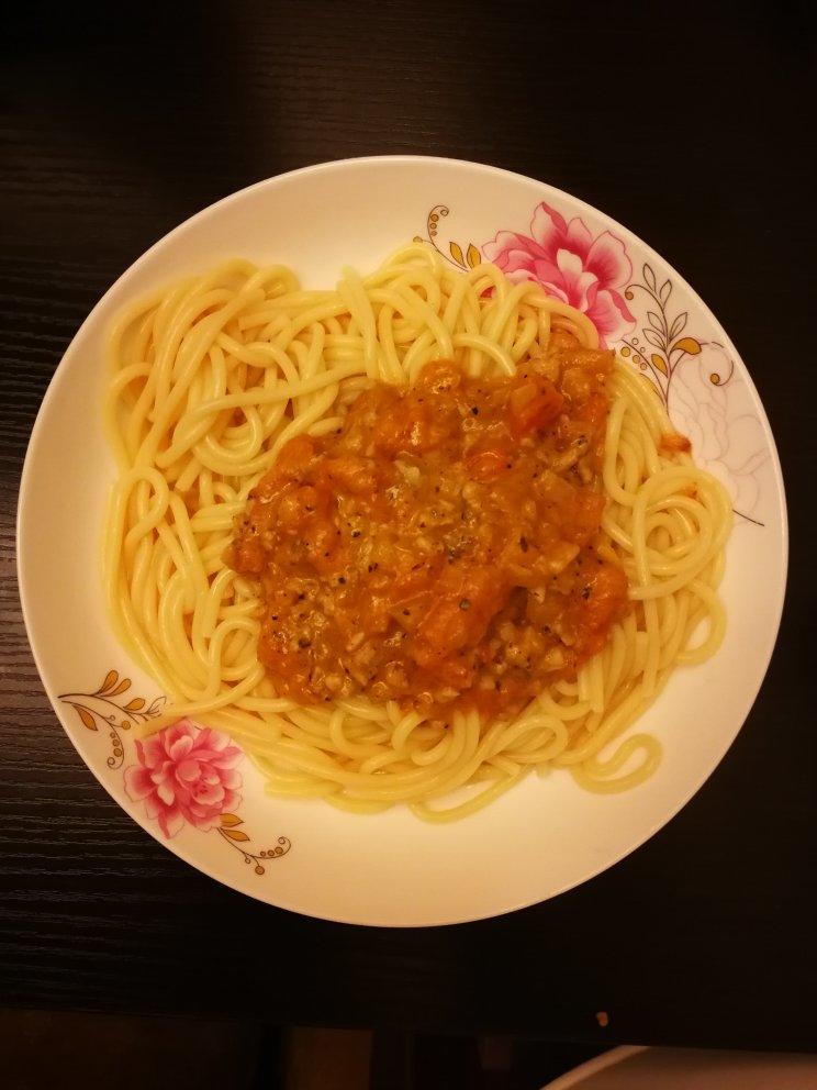 （完胜必胜客的）番茄肉酱意大利面～