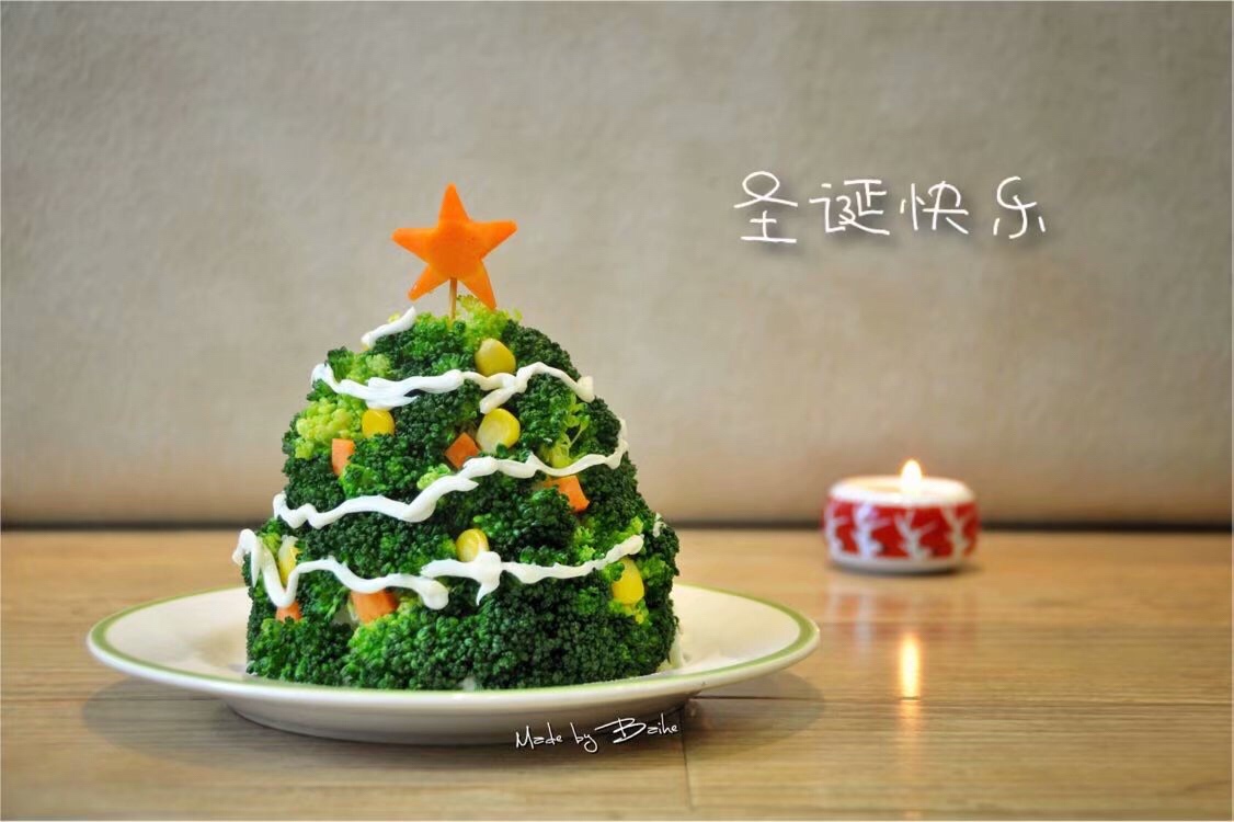 【百合花开】Merry Christmasd——西兰花土豆泥圣诞树的做法