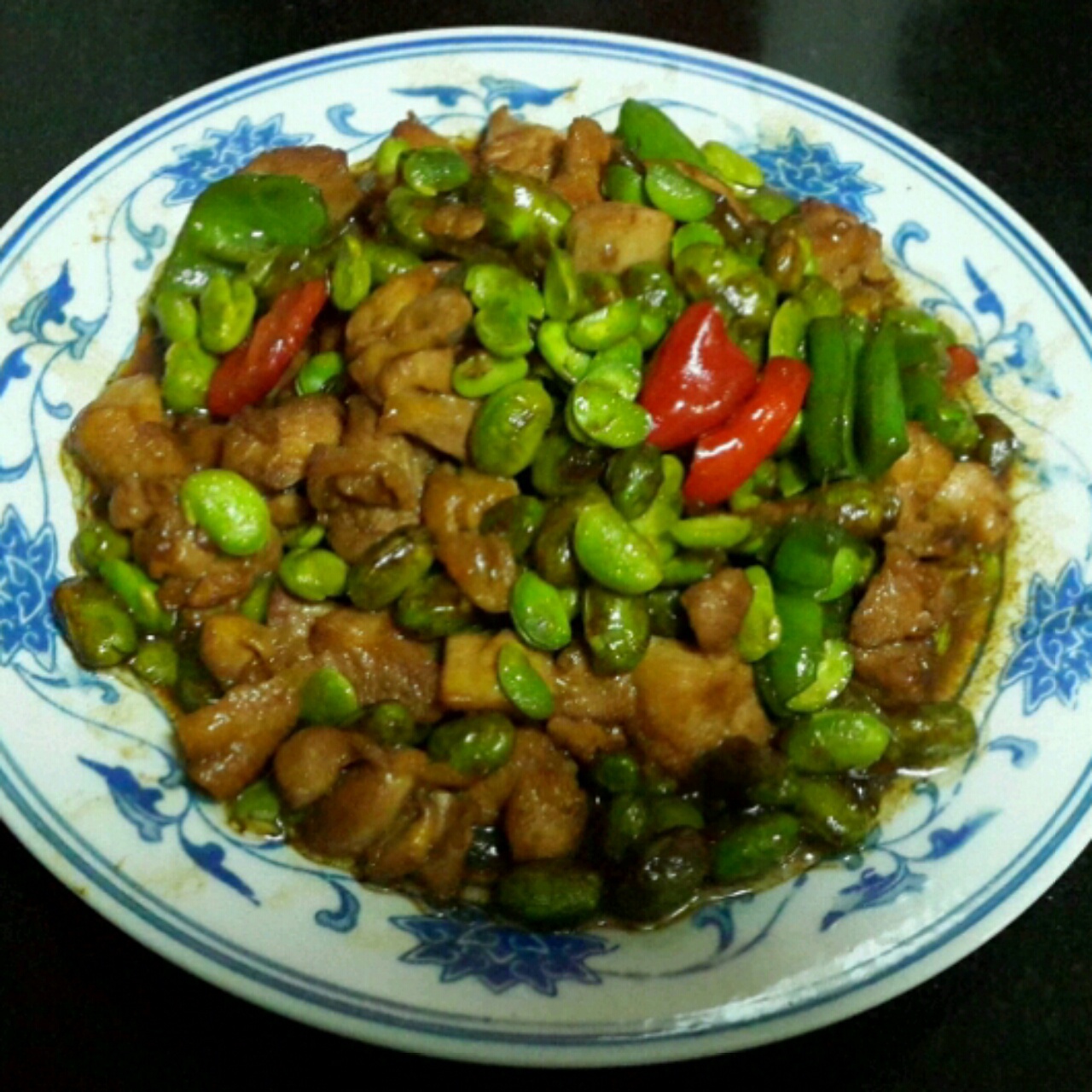 毛豆炒鸡丁