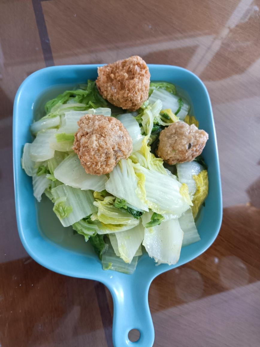 小白菜肉丸的做法