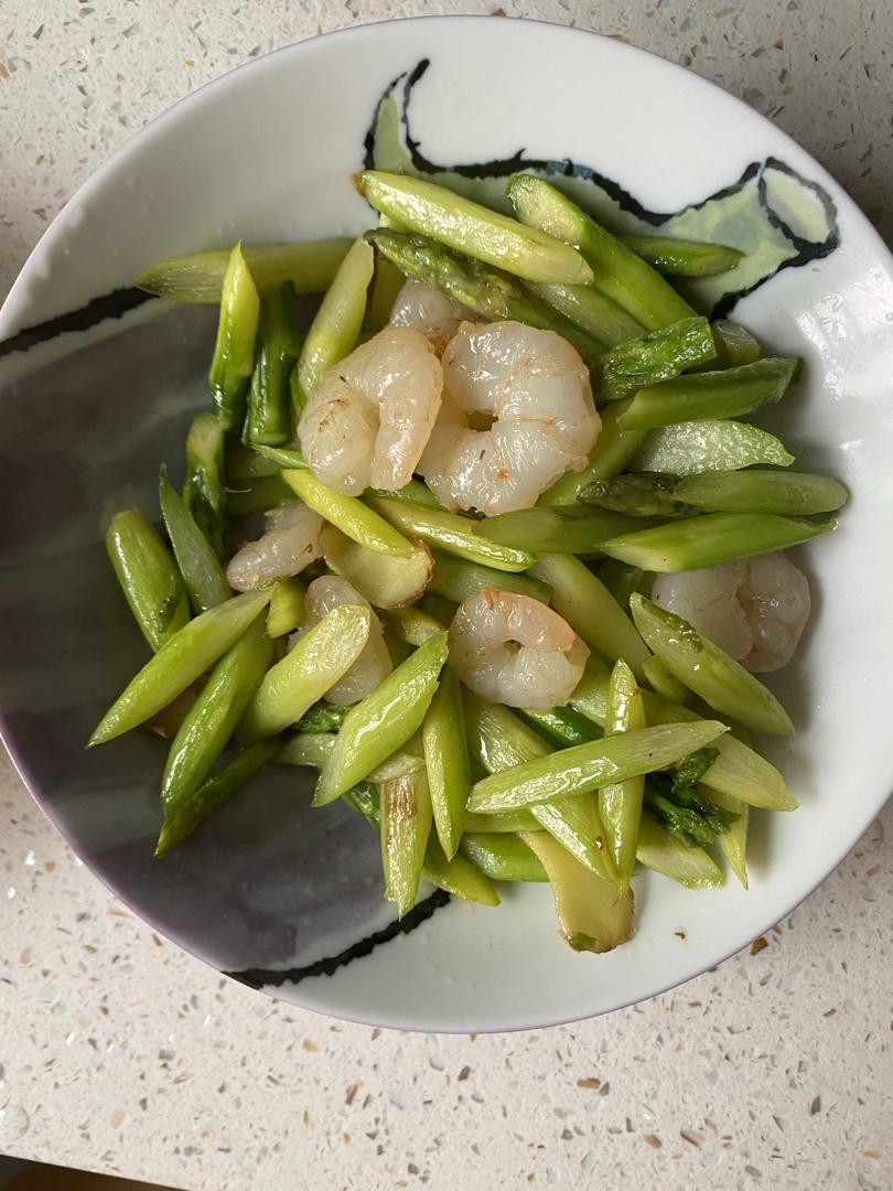 清炒芦笋虾仁