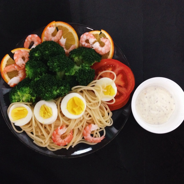 健康蔬菜水果沙拉 Healthy Veggie Fruit Salad with Pasta