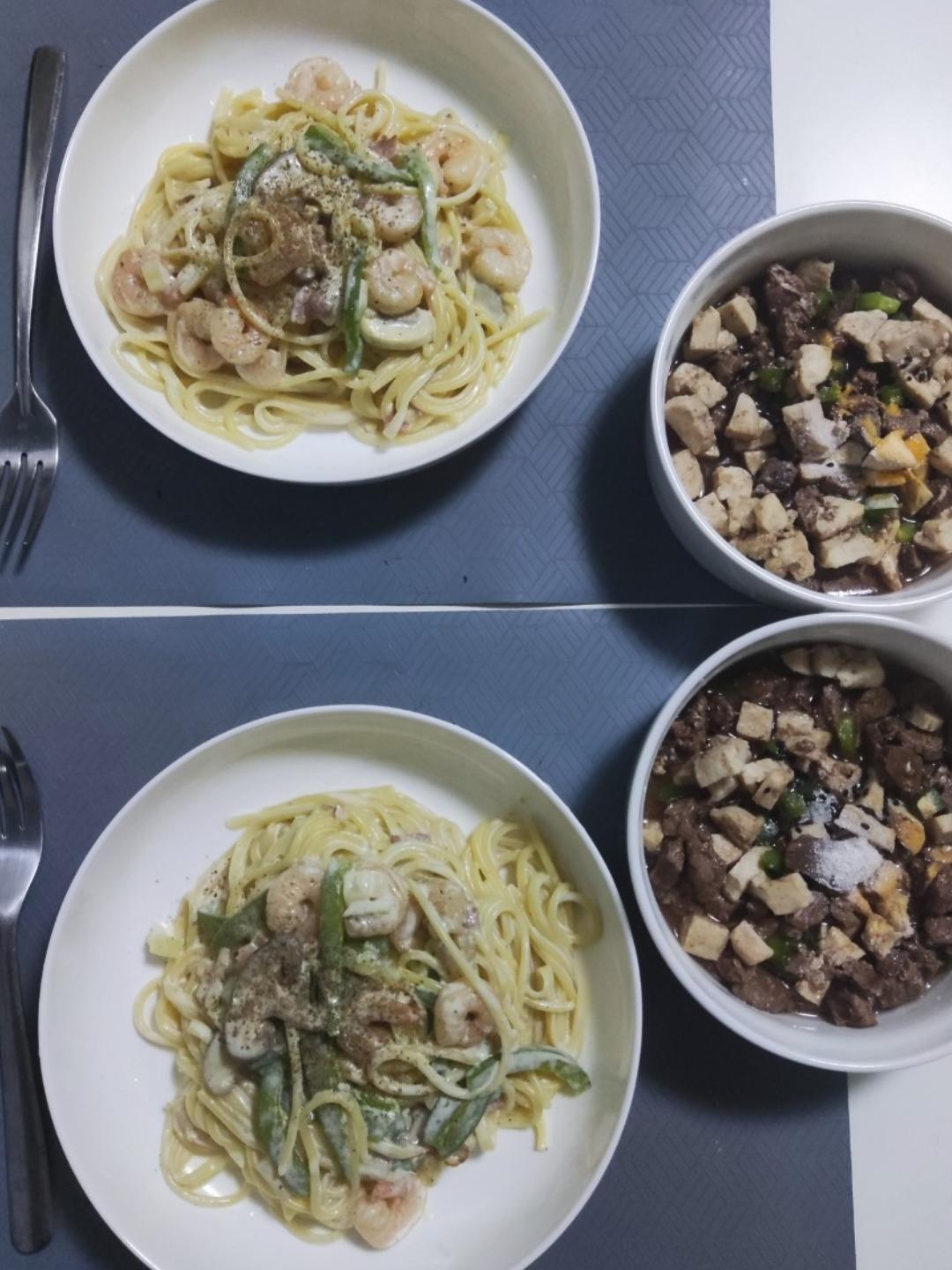 奶油蘑菇培根意大利面