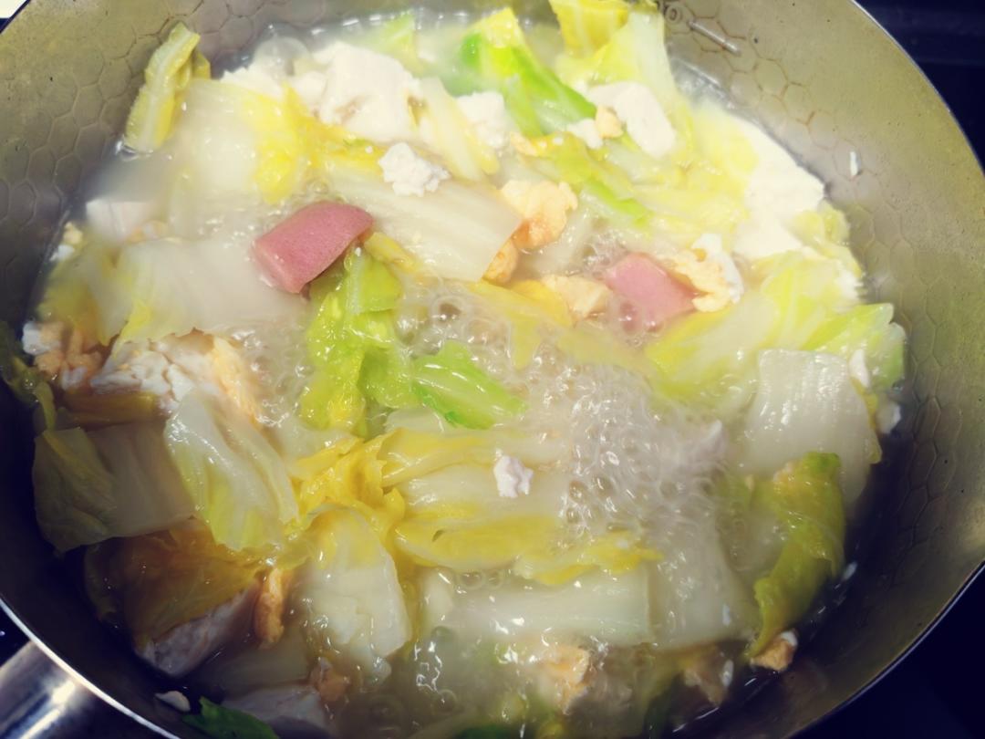 娃娃菜豆腐三鲜汤