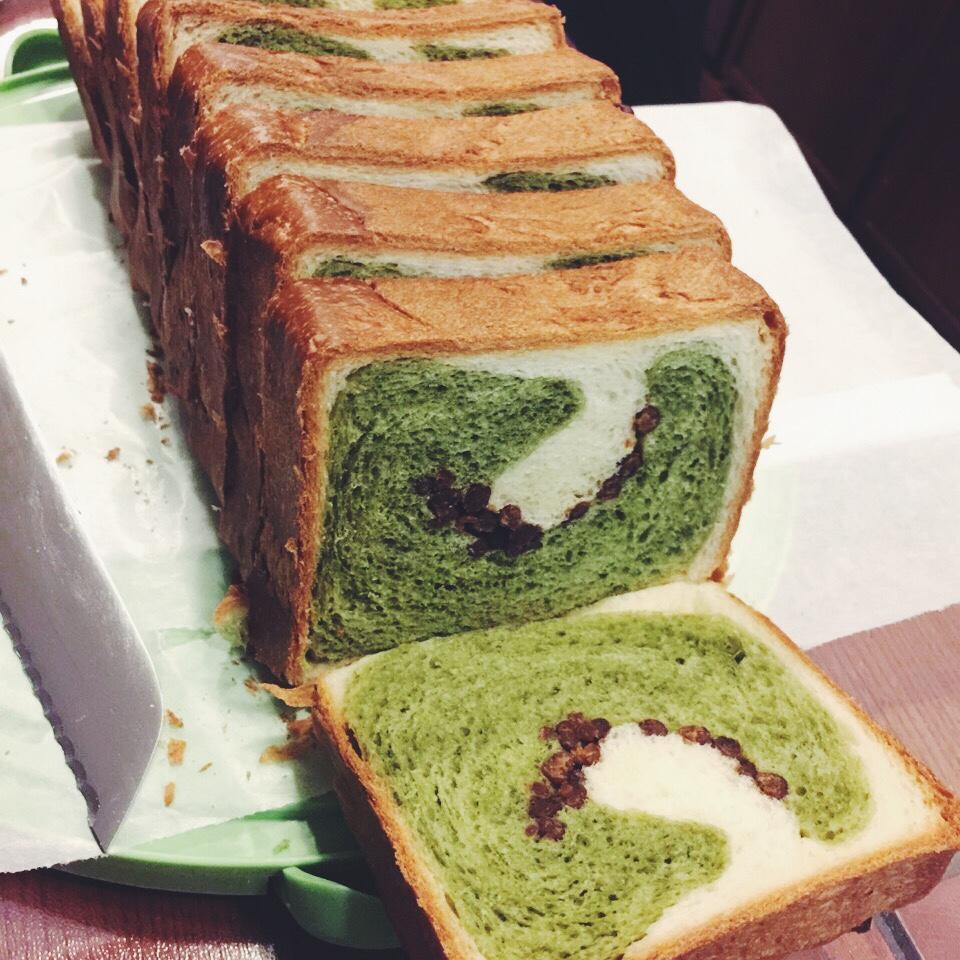 抹茶蜜豆吐司