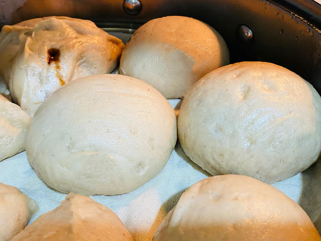 肉松坚果馒头的做法 步骤3