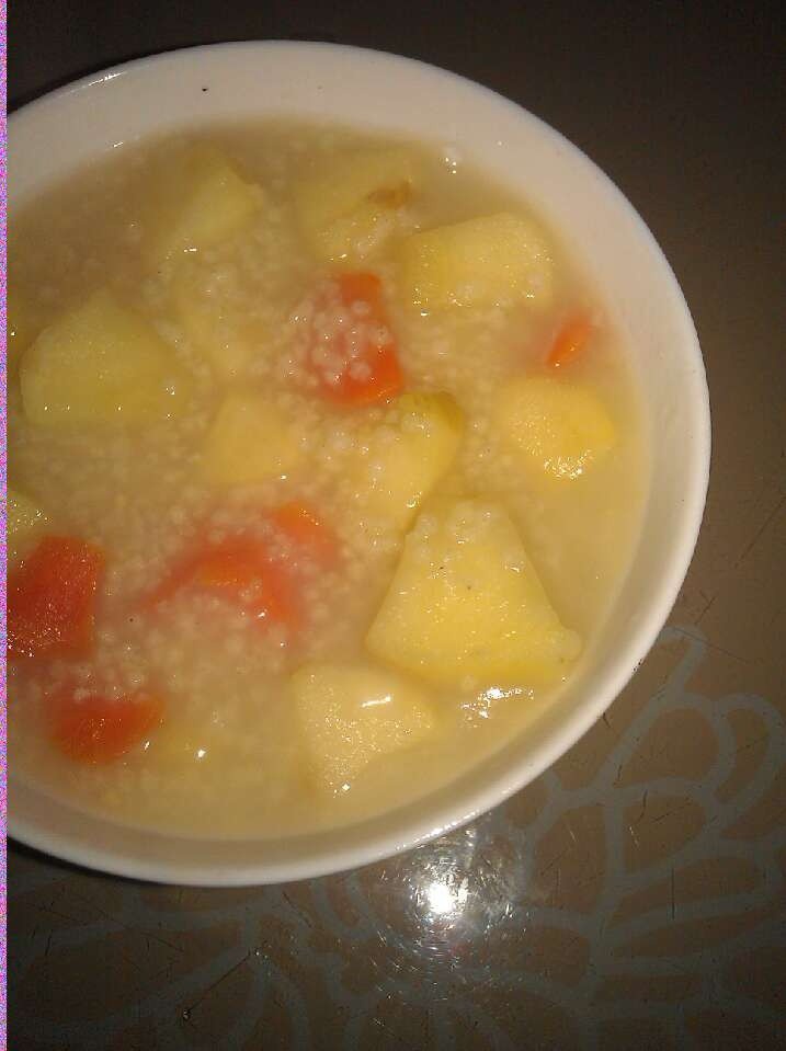 苹果小米粥