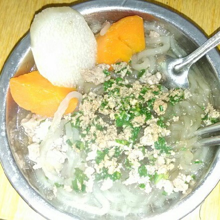 木耳肉末豆腐粉丝汤