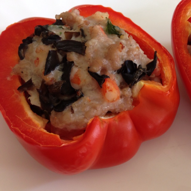 鲜虾猪肉酿彩椒
