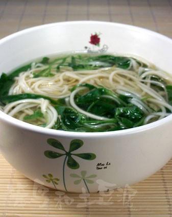 小白菜苗清汤面的做法