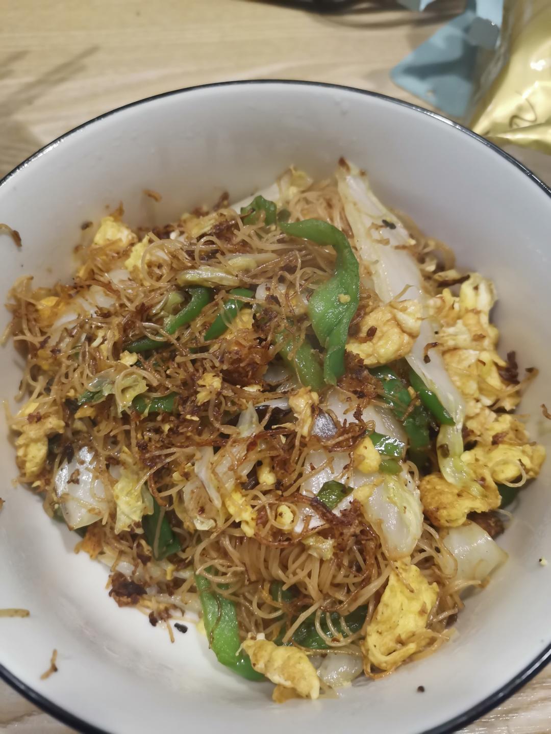 三丝鸡蛋炒粉😋超级懒人食谱，好吃不腻