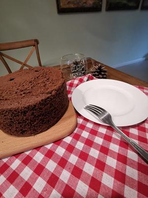 【黑巧克力版】6寸巧克力戚风蛋糕 不回缩 不塌腰的做法 步骤17