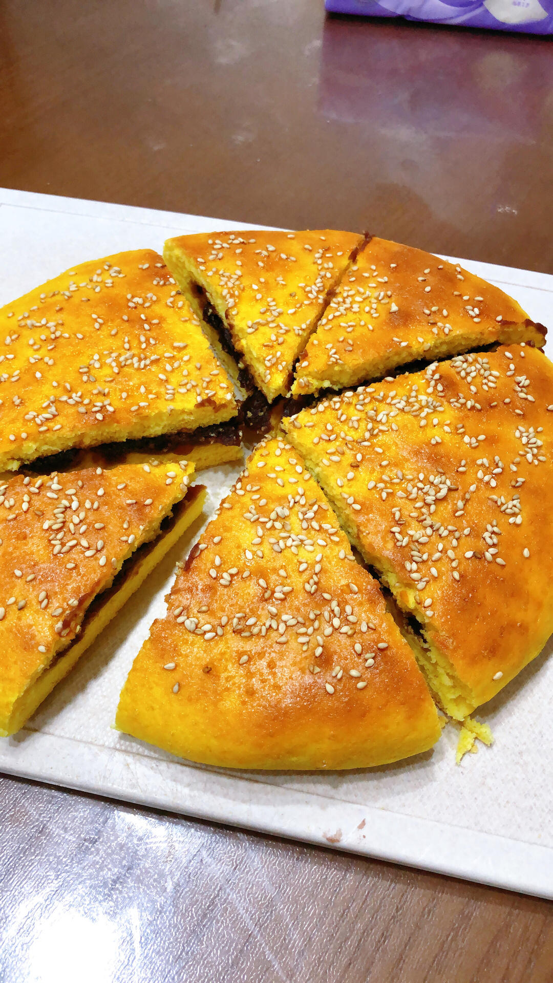 玉米面豆沙饼