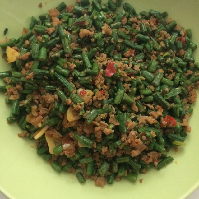 肉沫豆角下饭菜