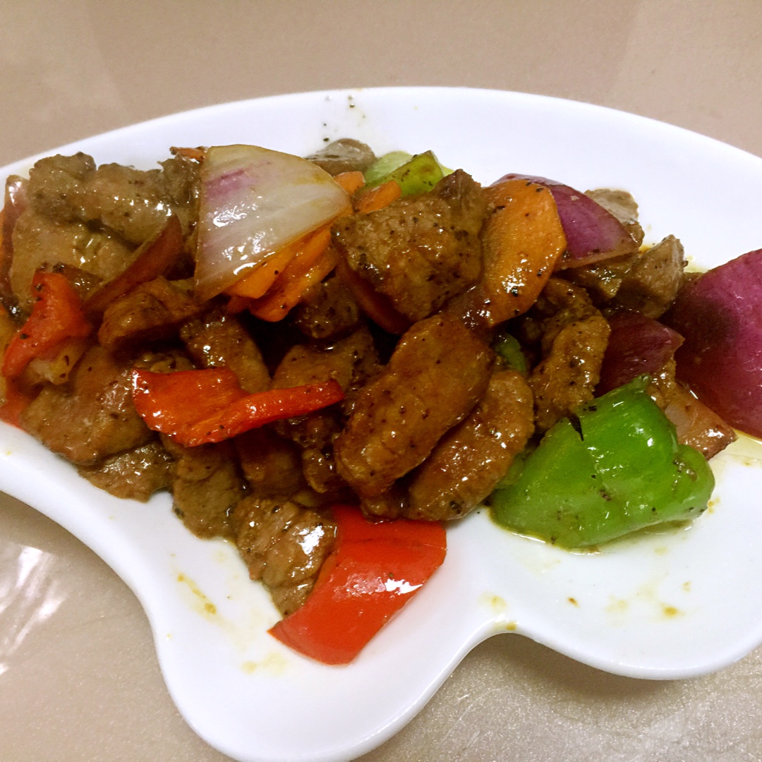 黑椒杏鲍菇牛肉粒