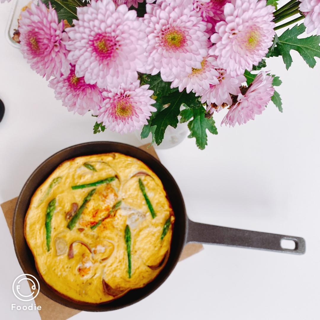 芦笋虾仁早餐蛋饼