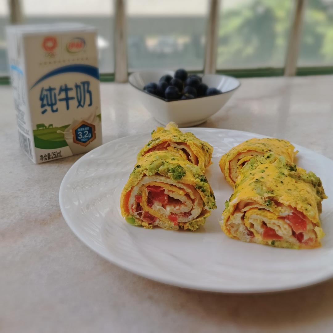 双色鸡蛋饼卷 香、嫩、滑、低卡营养好吃❗每一口都触动你的味蕾‼️