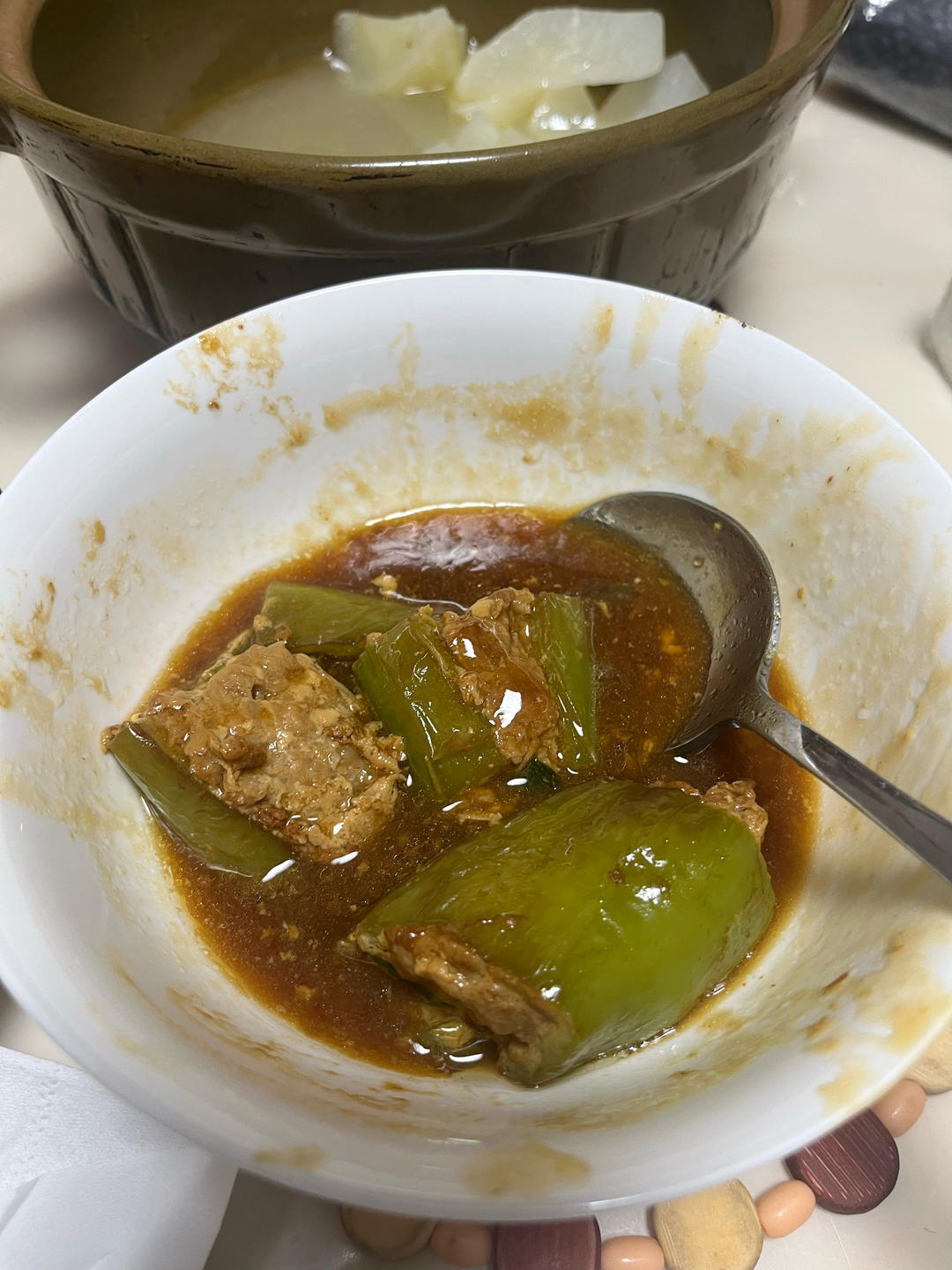 肉酿青椒（拍得丑但绝对好吃）