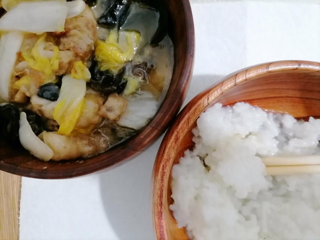 醋溜白菜+木耳