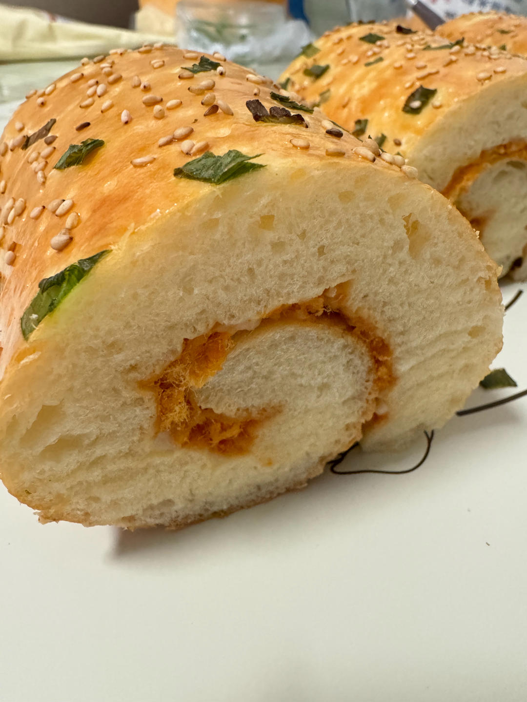 回忆的味道---肉松面包卷