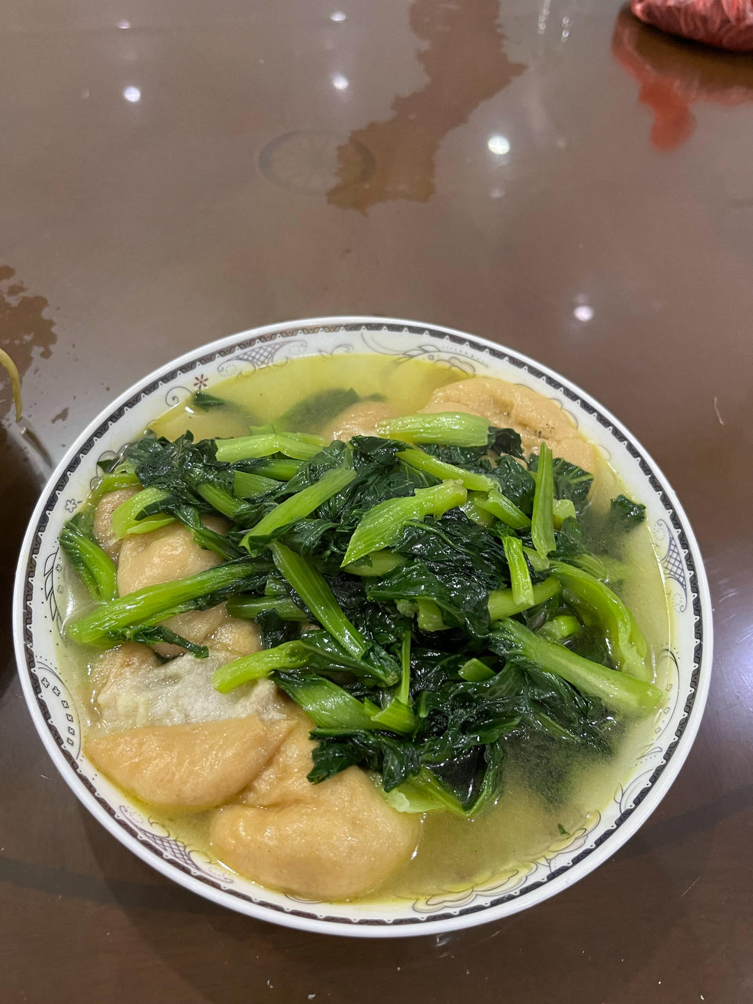 美味营养油面筋炒青菜