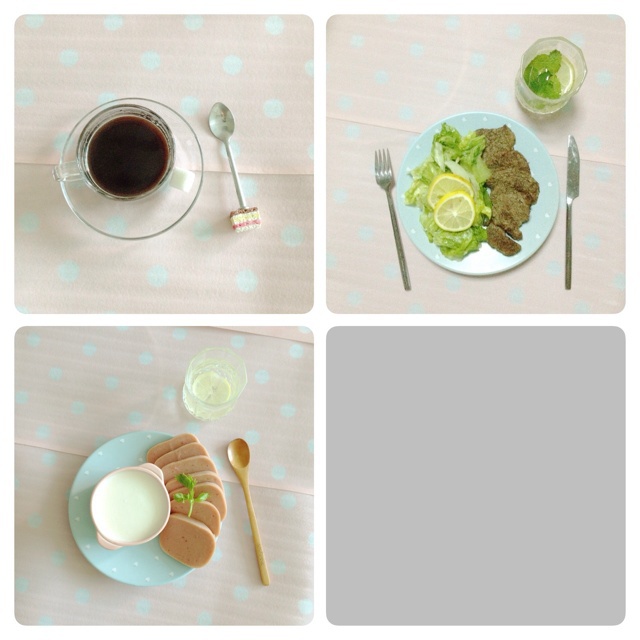 13天减肥法のDay2：清咖+酸奶火腿+牛排生菜沙拉