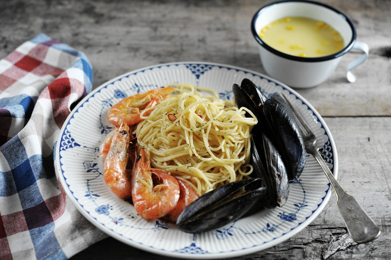海鲜意大利面（大蒜辣椒味）