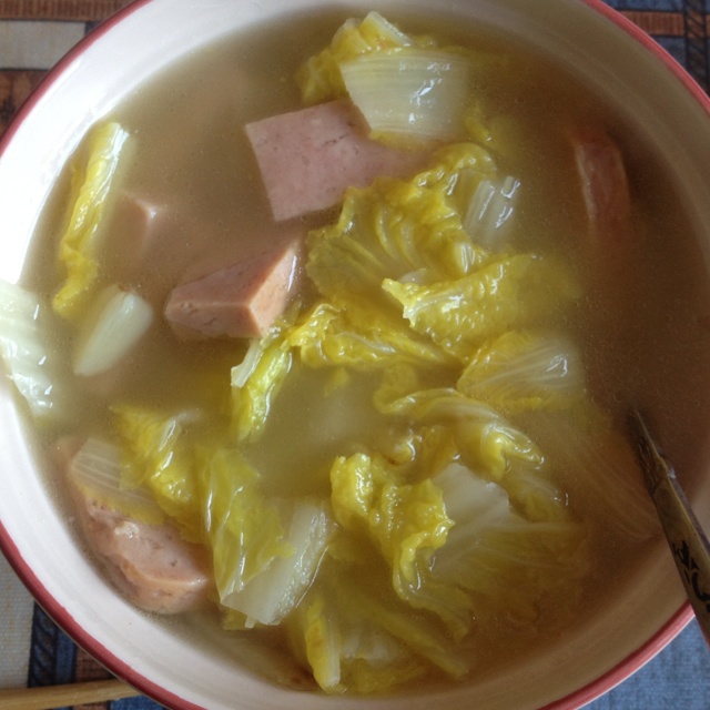 张太的厨房生涯做的大白菜炖午餐肉