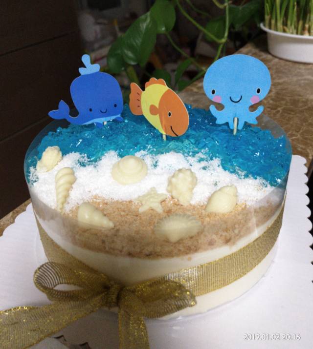 海洋之心酸奶蛋糕（6寸）୧(๑•̀⌄•́๑)૭小小群