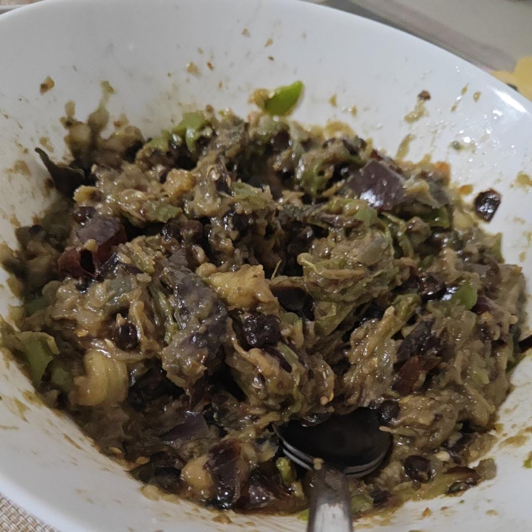 辣椒皮蛋擂茄子