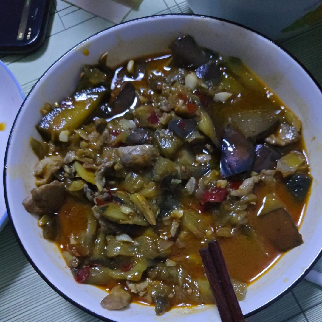 少油版茄子炒肉