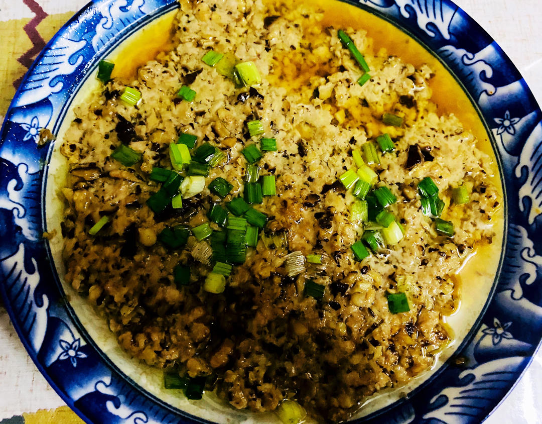 潮州山哥菜谱：鲜菇蒸肉饼