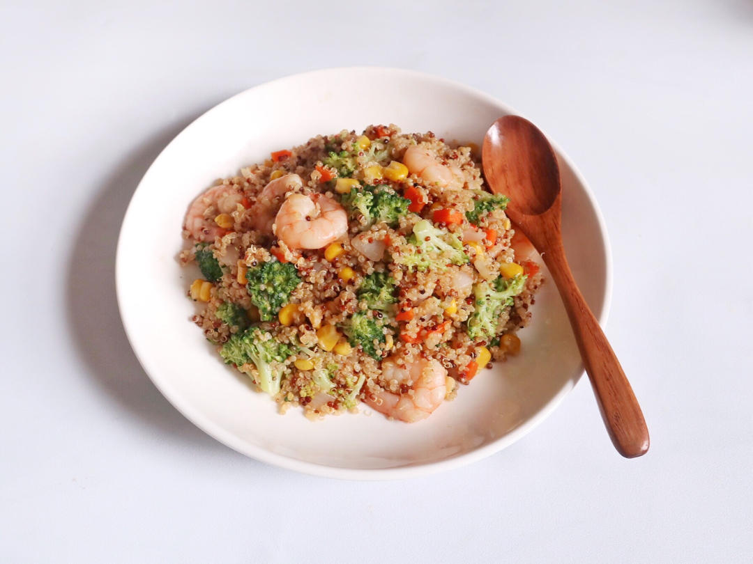 ㊙️减脂食谱|低脂又美味の西兰花虾仁藜麦饭🥦