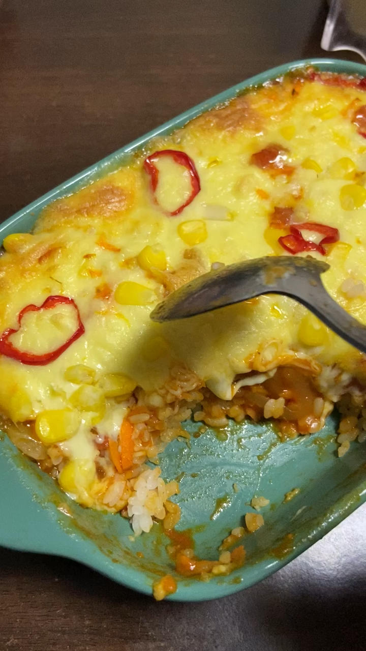 倩児-做的好吃到舔盘的番茄芝士焗饭(烤箱版)