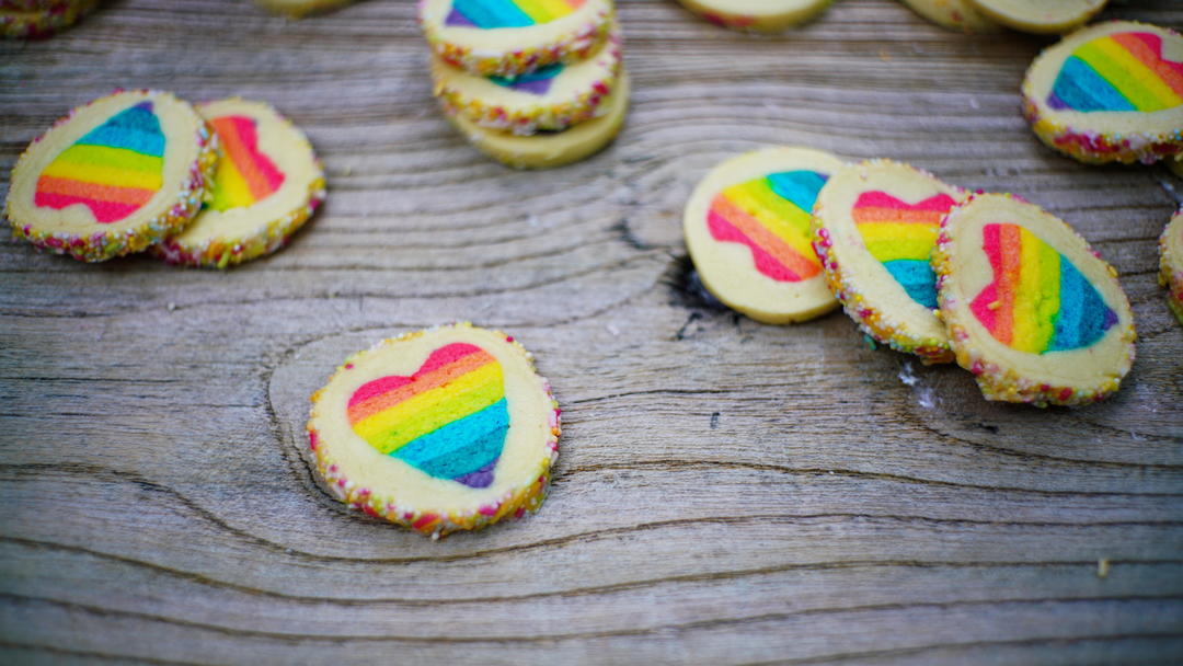 彩虹心饼干