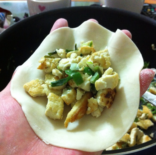 韩国小妖做的豆腐馅饺子