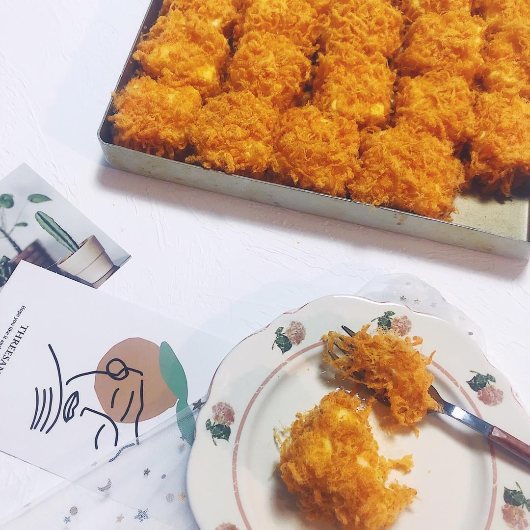 网红海苔肉松拉丝小贝（麻薯不用打蛋器放四天依然可以拉丝哦）