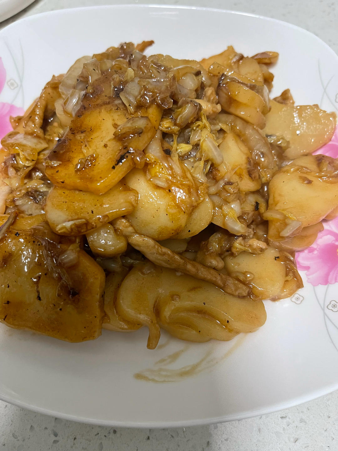 不挑锅、不焦不沾的黄芽菜肉丝炒年糕