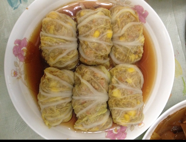 白菜肉糜卷