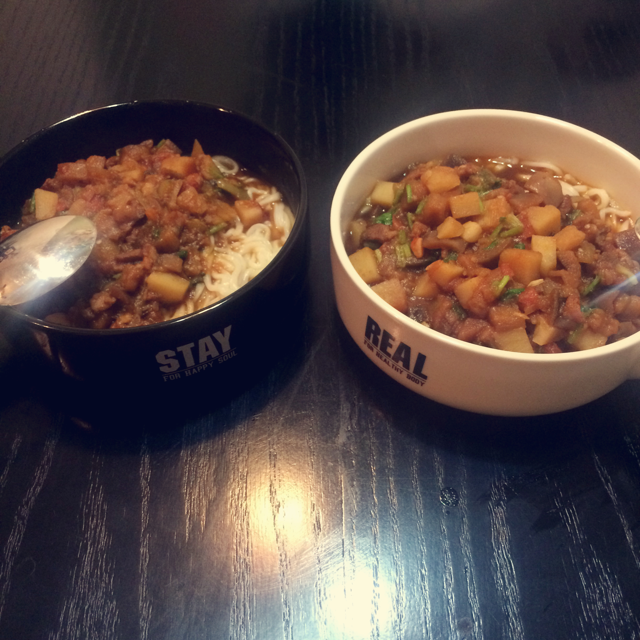 茄子肉丁打卤面