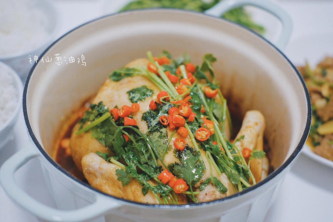 用北鼎珐琅铸铁锅做出超好吃的葱油鸡🐤