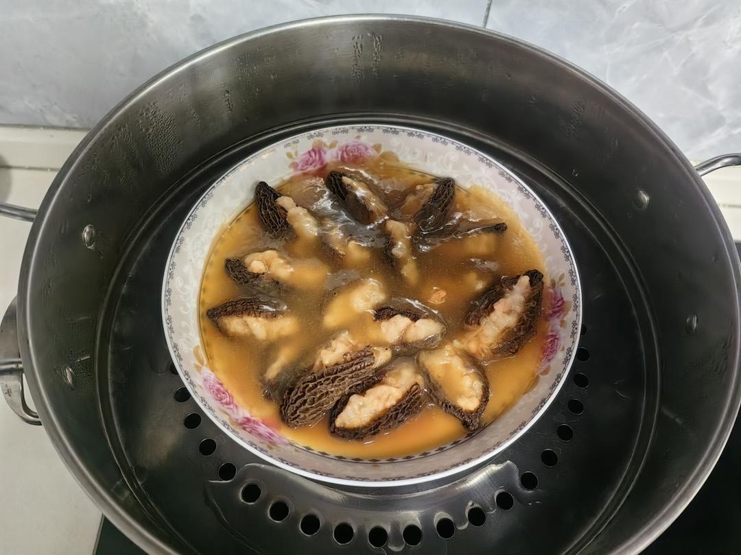 懒人快手养生菜【羊肚菌酿虾滑】