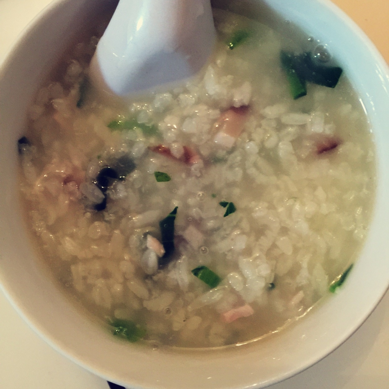 香菇青菜肉末稀饭
