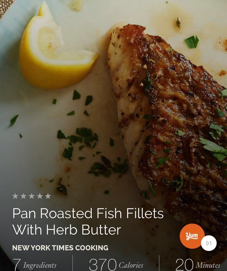 Pan Roasted Fish Fillets with Herb Butter (香草牛油煎鱼）