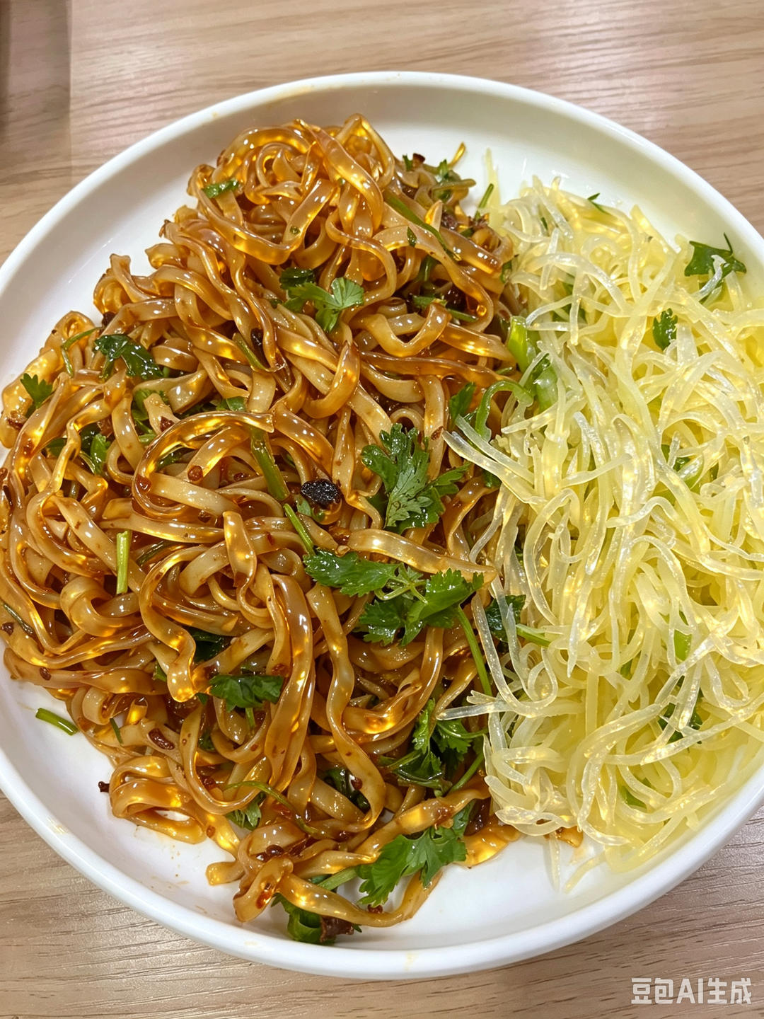 老干妈花生酱拌面.小菜