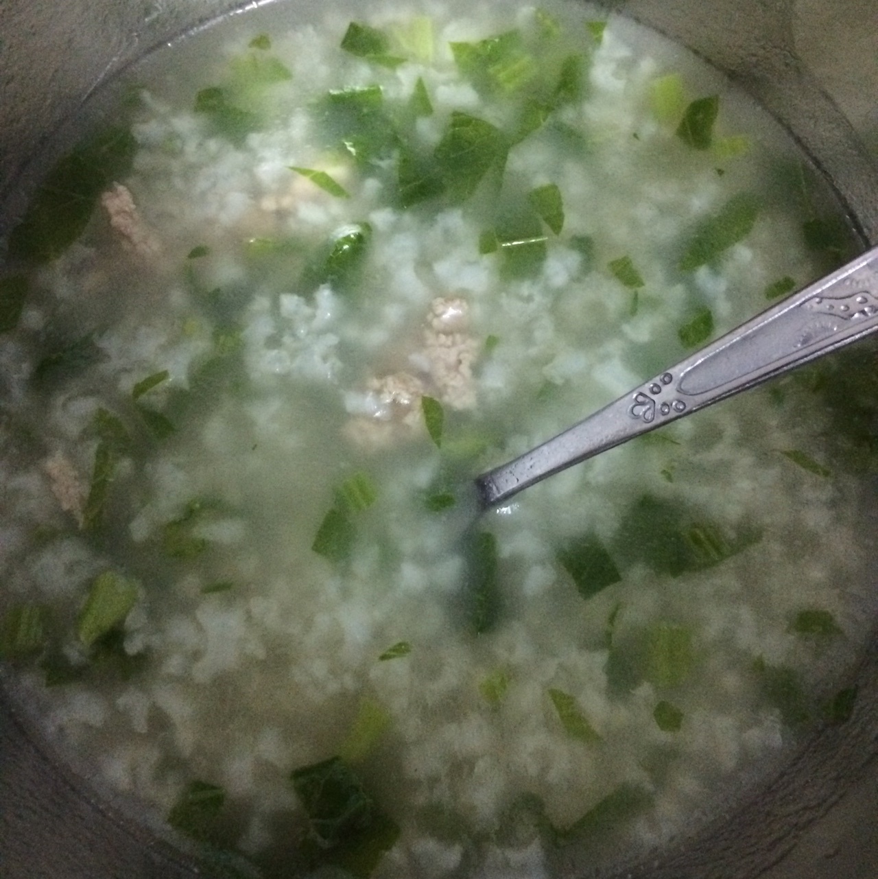 青菜瘦肉粥