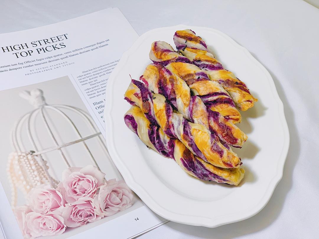 免揉✨香甜可口的紫薯扭扭酥的做法