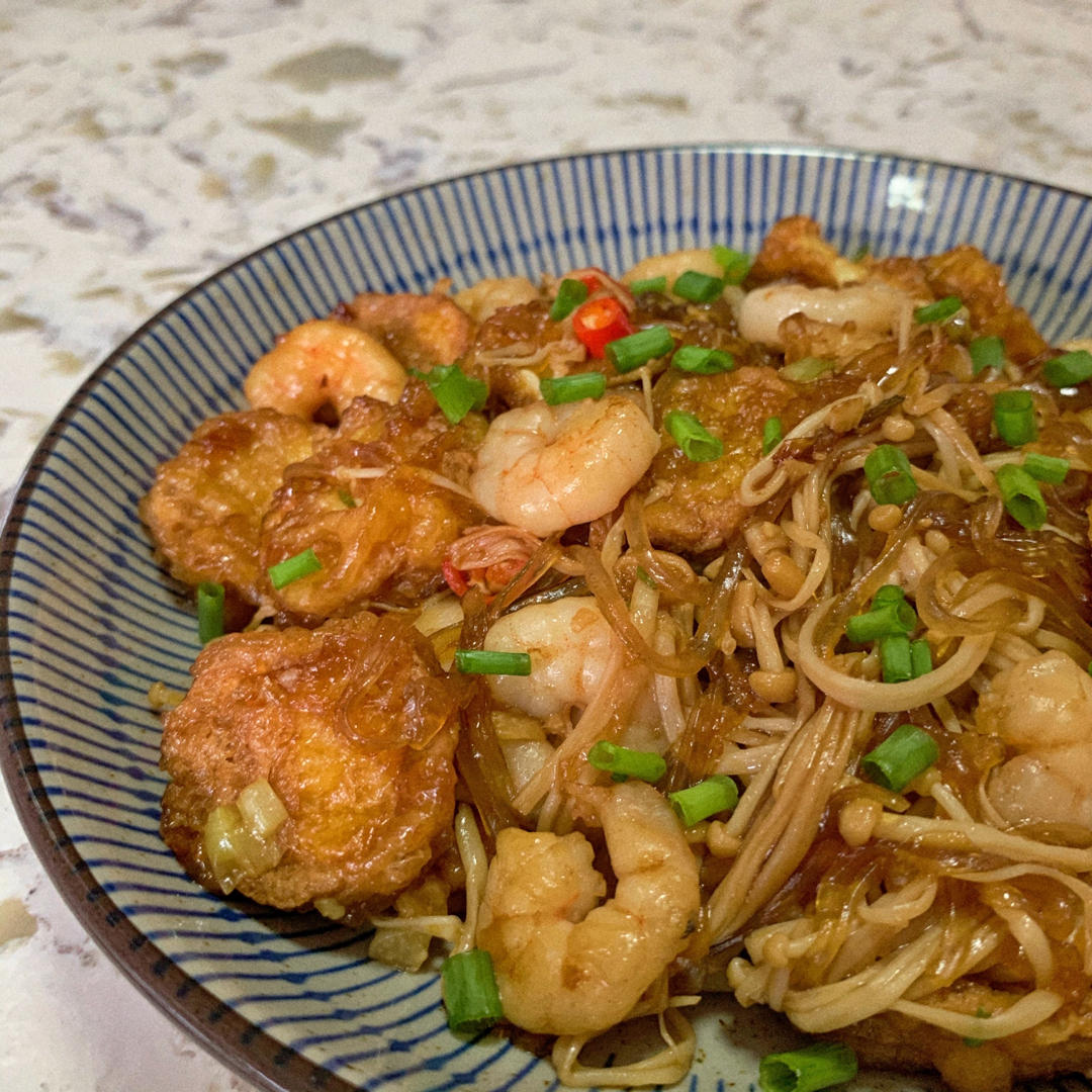 虾仁金针菇烧日本豆腐——by悠悠食记 20200409